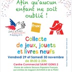 Afin qu'aucun enfant ne soit oublié, collecte de jeux, jouets et livres neufs du Secours Populaire Français