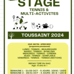 Stages tennis et Multi- Activités TOUSSAINT